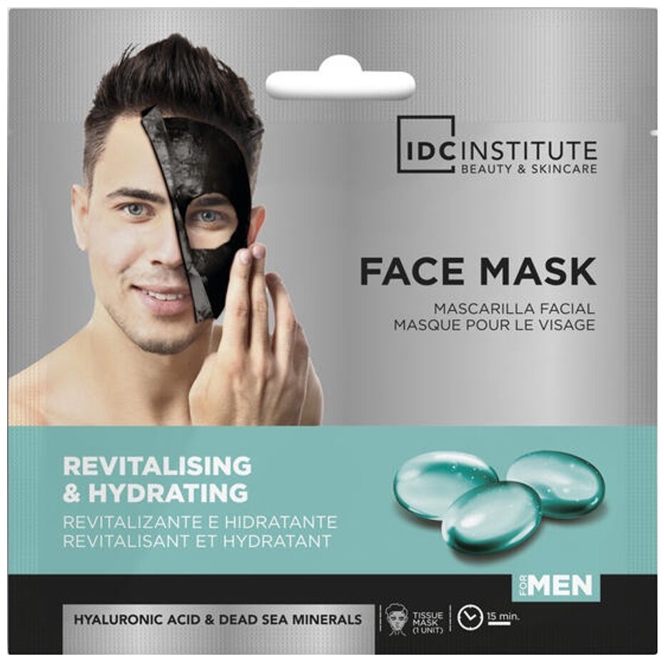 Masca faciala pentru barbati cu acid hialuronic si minerale de la Marea Moarta IDC Institute 3438, 22 g