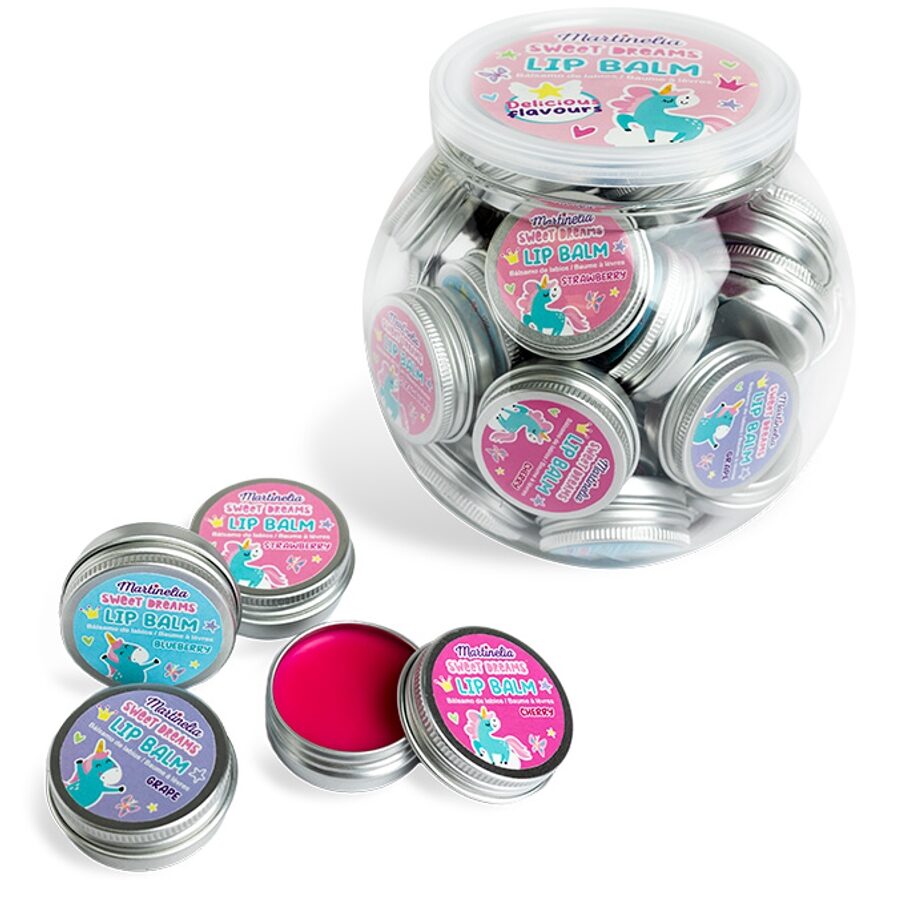 Set 32 Balsam de buze cu aroma de fructe Sweet Dreams Unicorn, Martinelia, 42154 10 g