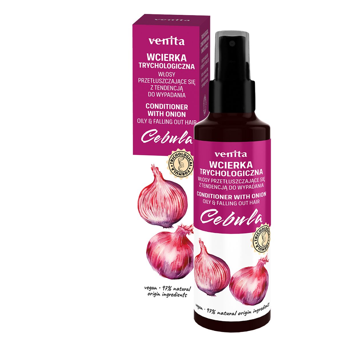 Lotiune Tricologica cu extract de Ceapa pentru par gras cu tendinta de cadere, Venita, 100ml