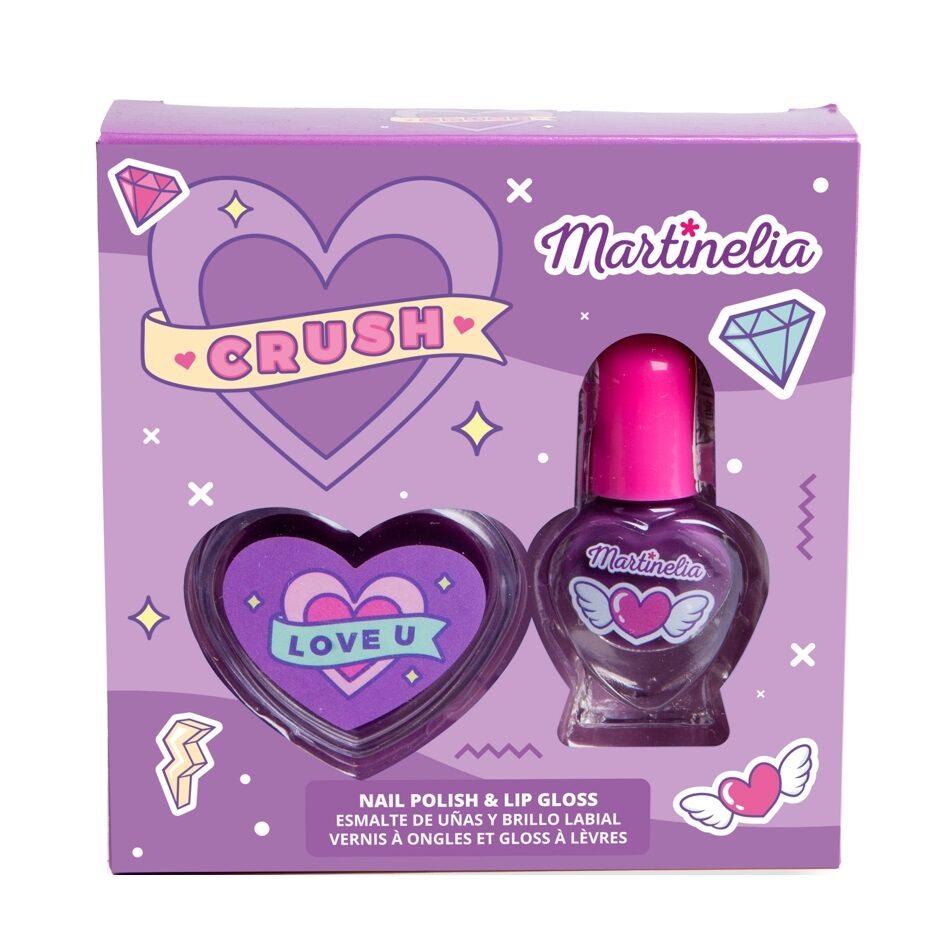 Set gloss de buze si lac de unghii Crush Nail Duo, Martinelia, 82500 - Mov