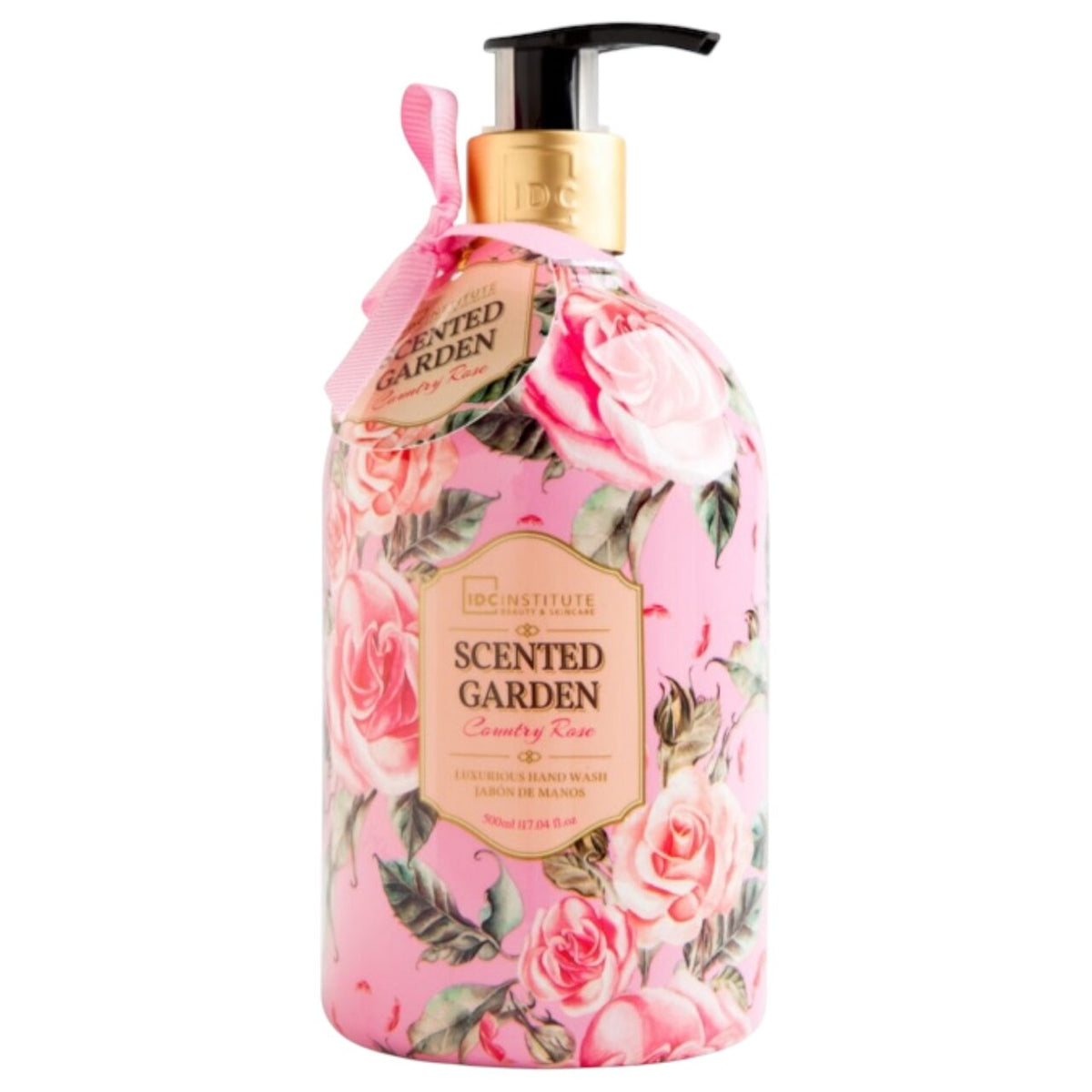 Sapun lichid cu dispenser si extract de trandafiri Scented Garden IDC Institute 40193, 500ml