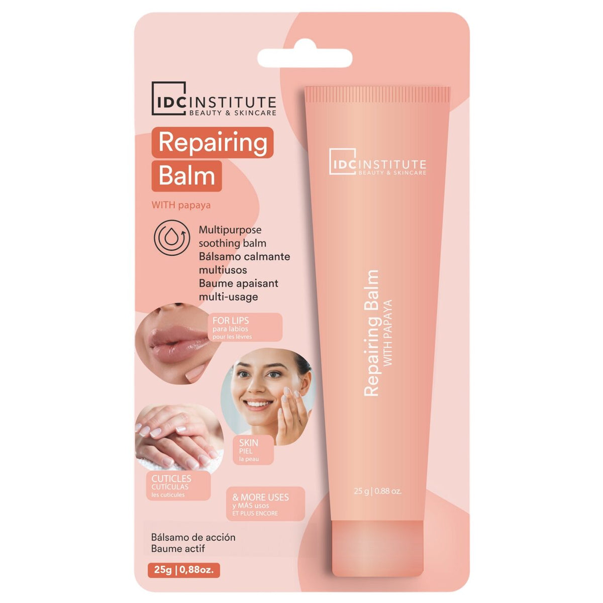 Balsam reparator pentru buze, ten si cuticule, cu extract de papaya, Action Balm, 68058, IDC Institute, 25g