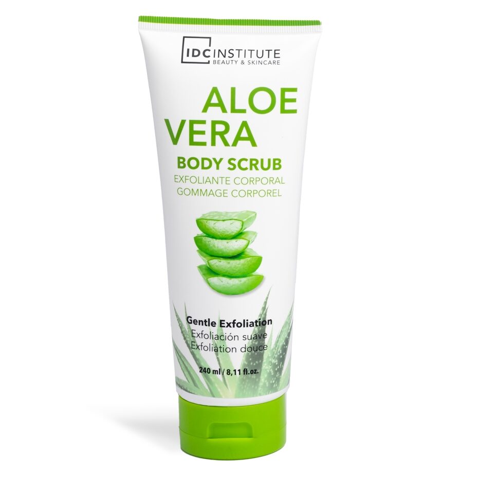 Crema exfolianta corporala cu aloe vera IDC Institute 68035, 240 ml