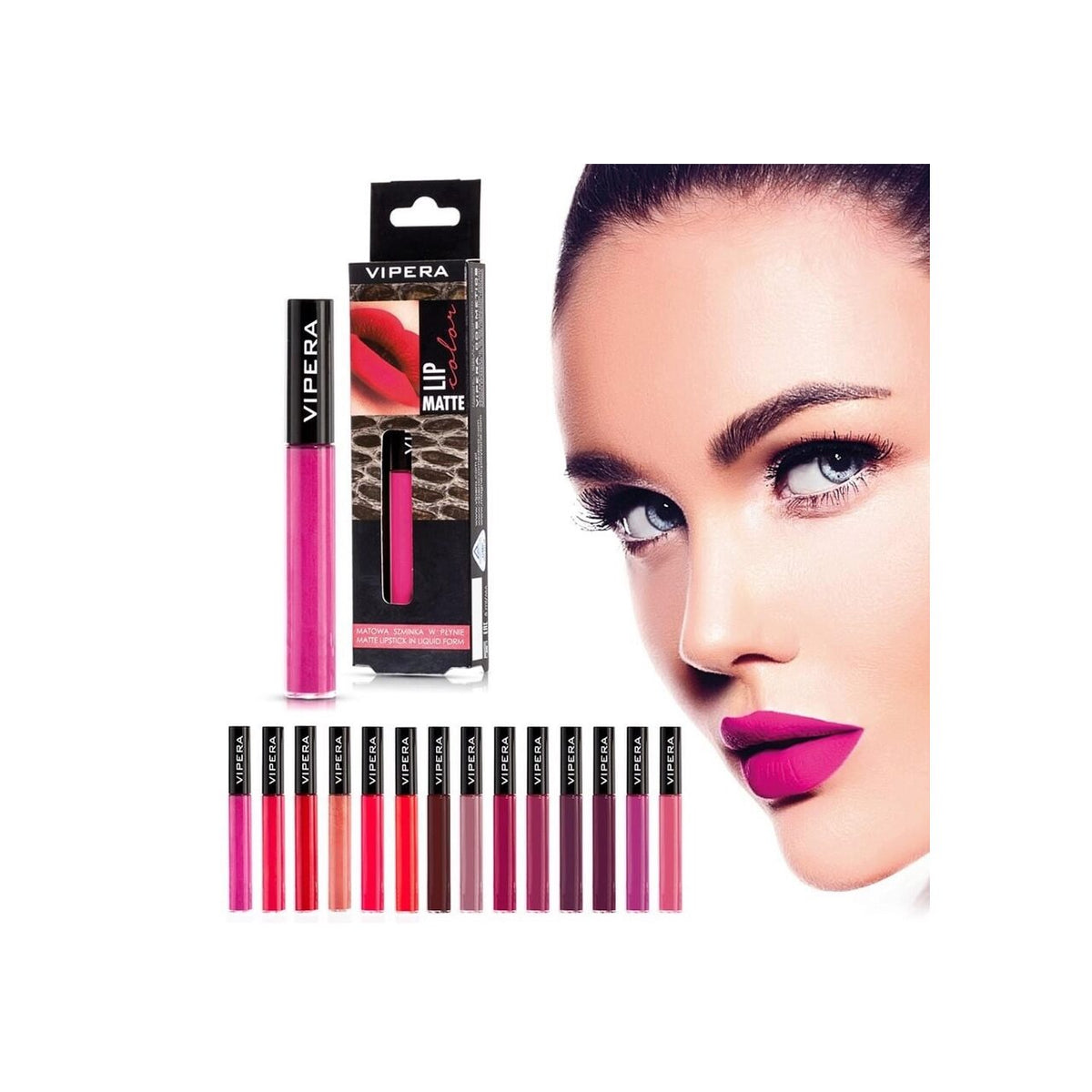 Ruj lichid mat, rezistent la transfer, Lip Matte Color, Vipera, Nr. 605, Perky, roz