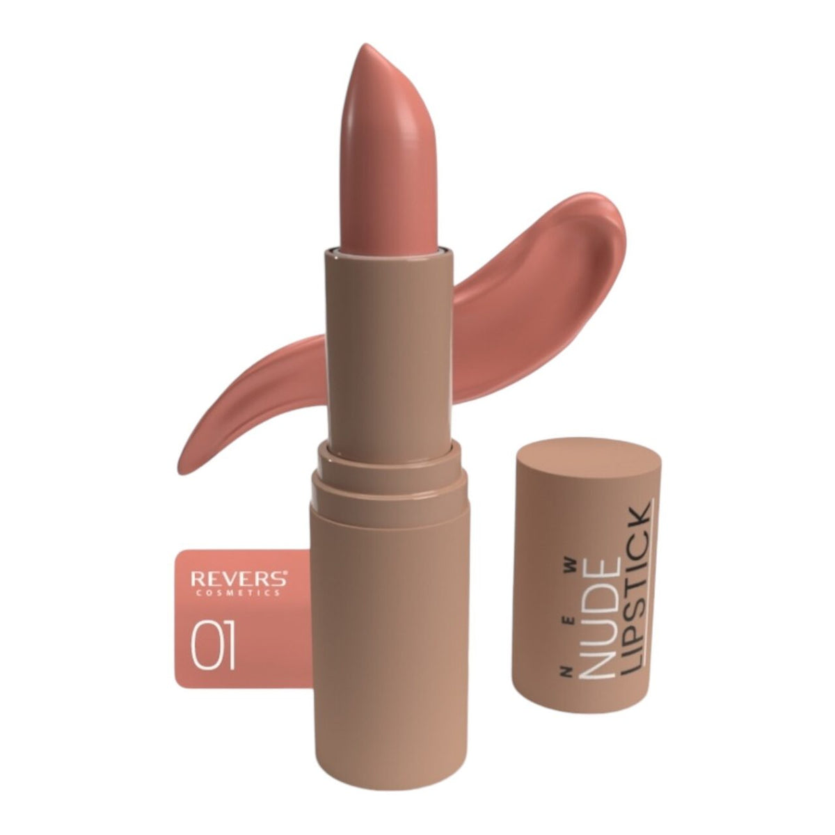 Ruj de buze Revers, New Nude Lipstick 01, nude satinat, 4 g