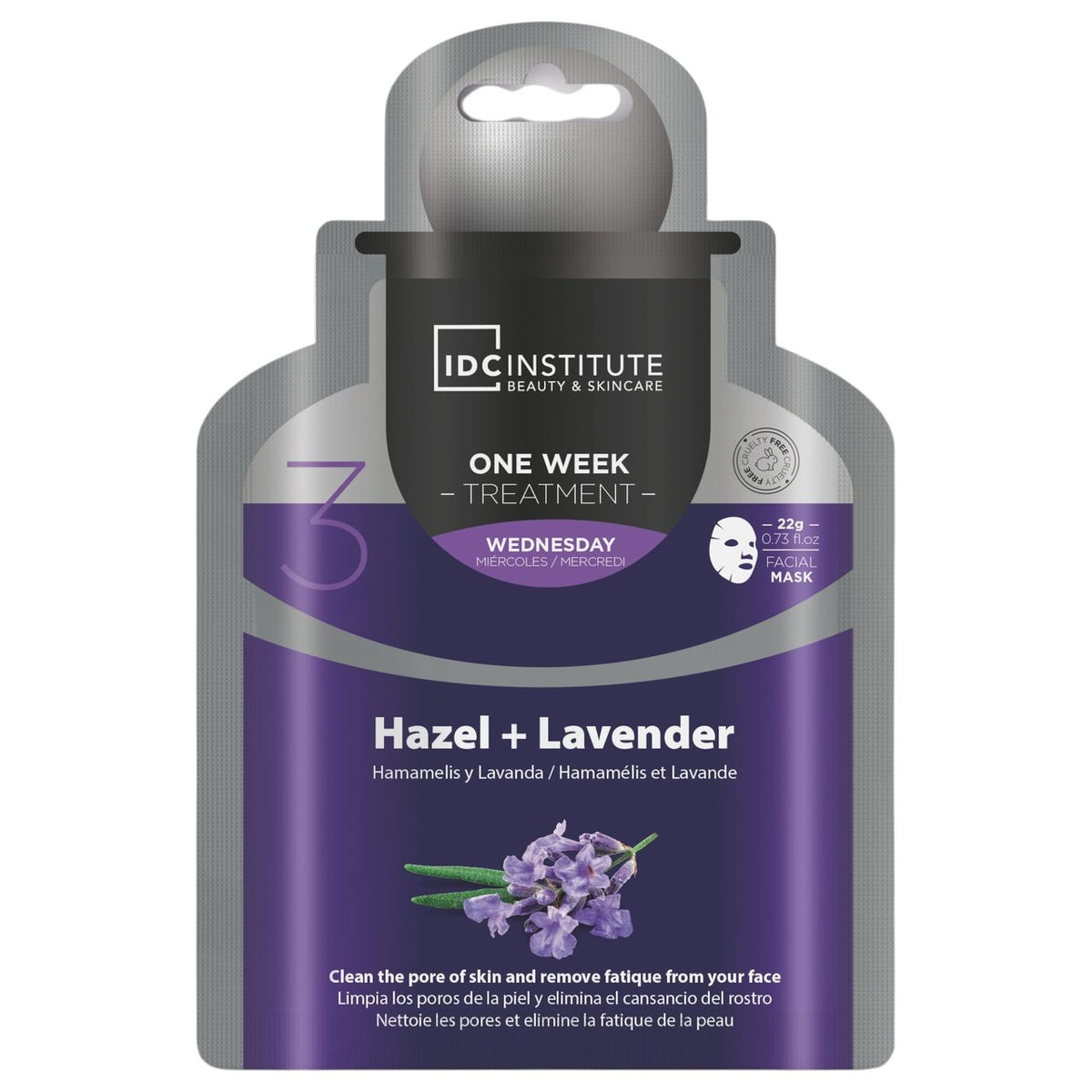 Masca faciala One Week Treatment cu extract de Alunul vrajitoarelor + Lavanda , IDC Institute 30902, 22 gr
