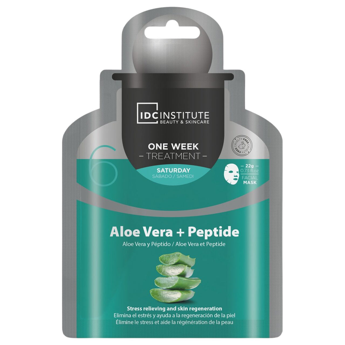 Masca faciala One Week Treatment cu Aloe Vera+ Peptide, IDC Institute, 30905, 22g