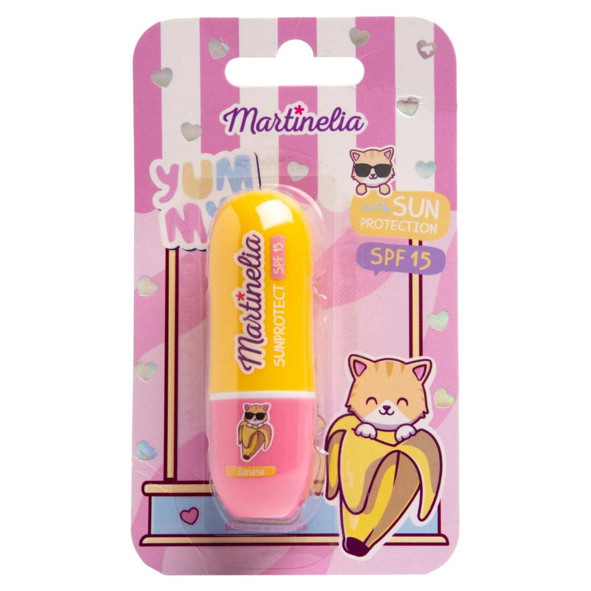 Balsam de buze cu SPF 15 pentru copii cu aroma de banana, 68025, 3.5 g Martinelia