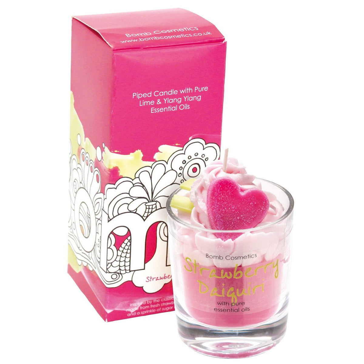 Lumanare parfumata 160g Strawberry Daiquiri Piped Candle, Bomb Cosmetics