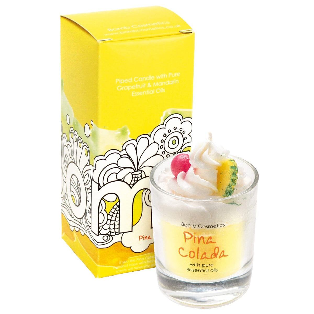 Lumanare parfumata 160g Pina Colada Piped Candle, Bomb Cosmetics