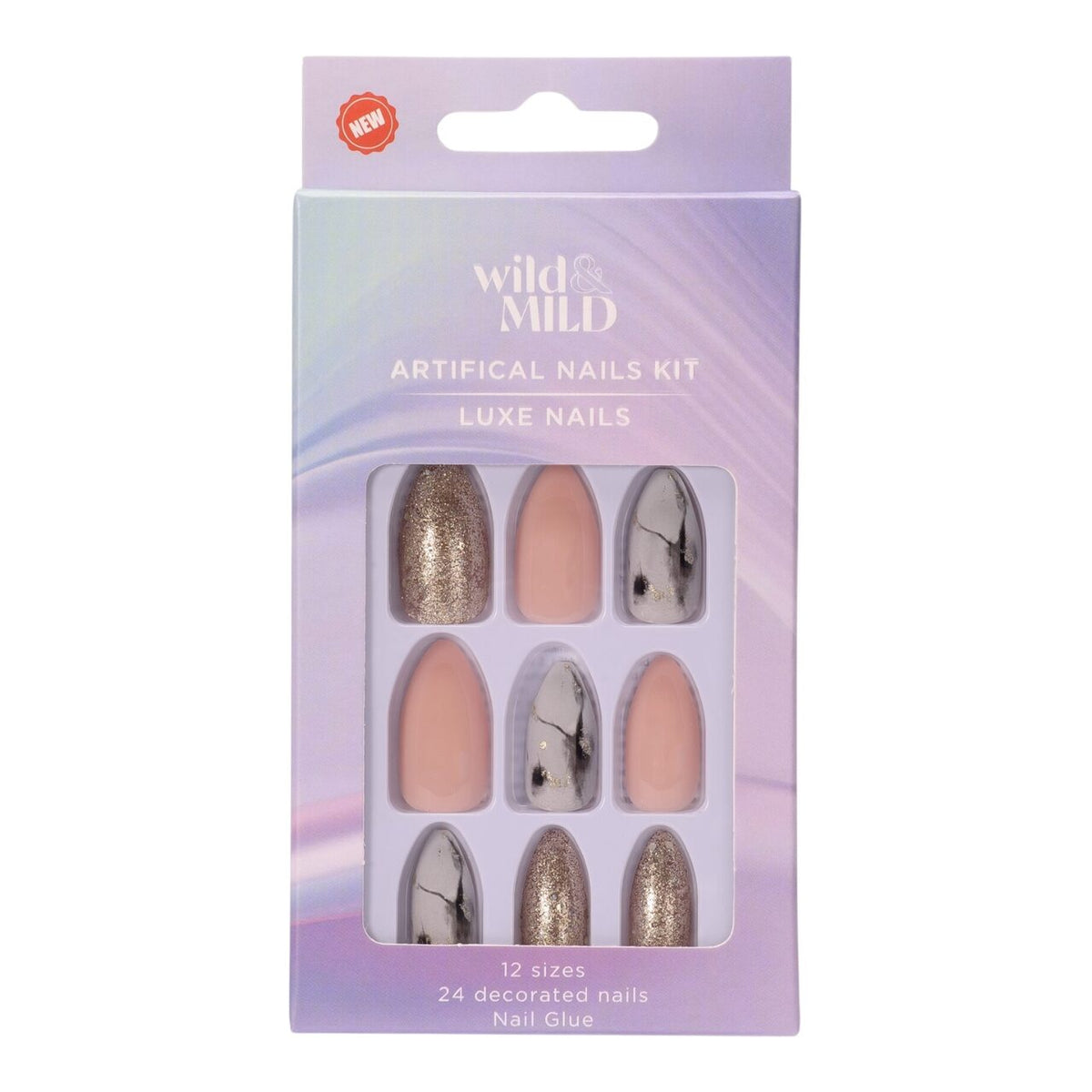 Unghii false 080 Sparkle & Shine Wild & Mild N24