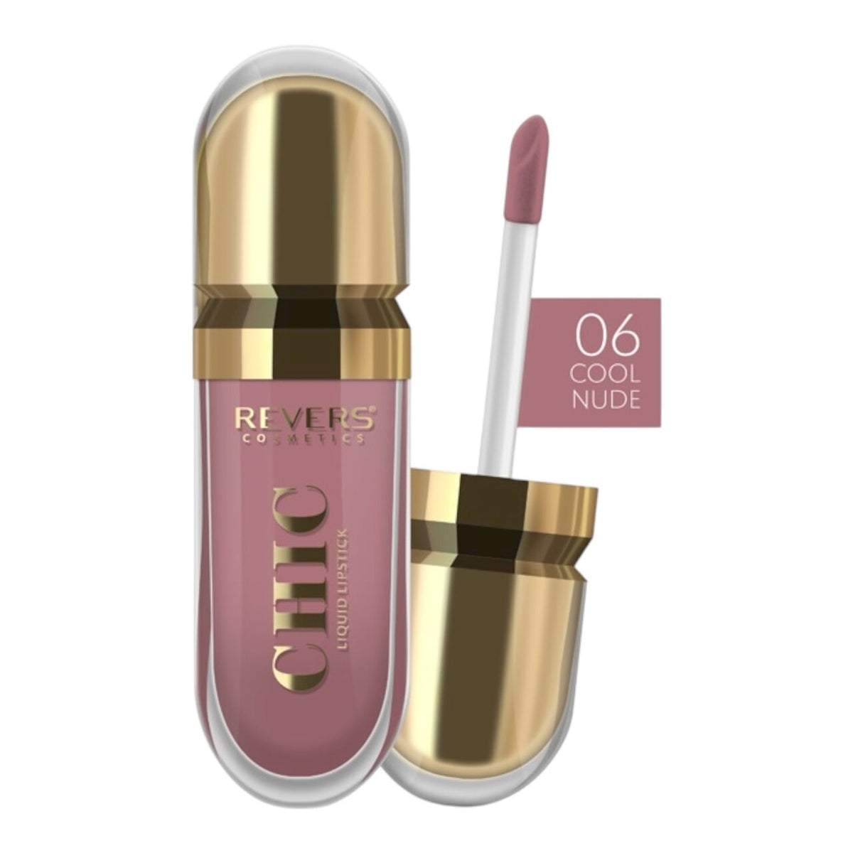 Ruj lichid Chic nr 6 Cool Nude, Revers, 7,5 ml