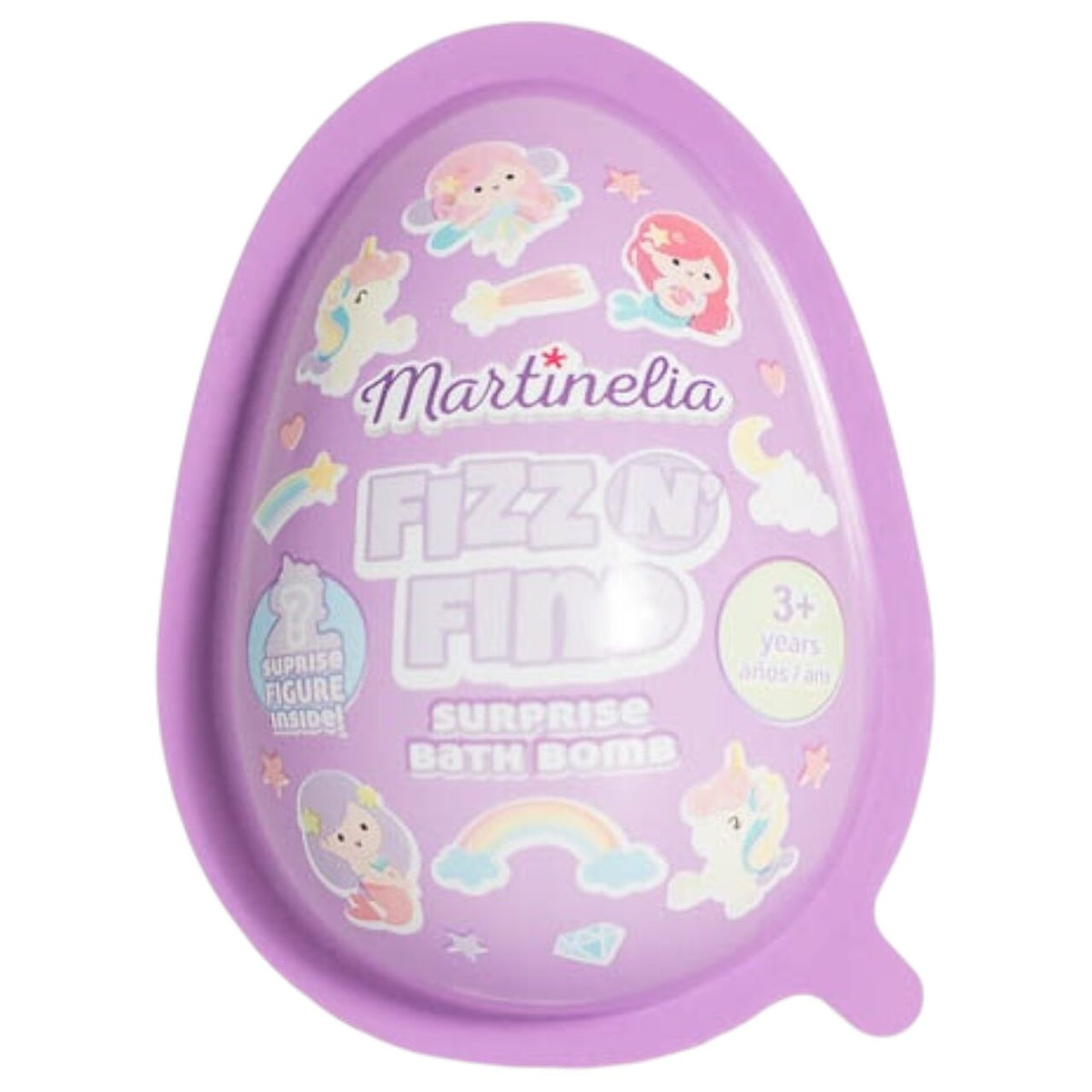 Bombă de baie efervescentă cu surpriză în interior, mov, 98212K , Martinelia, 150g