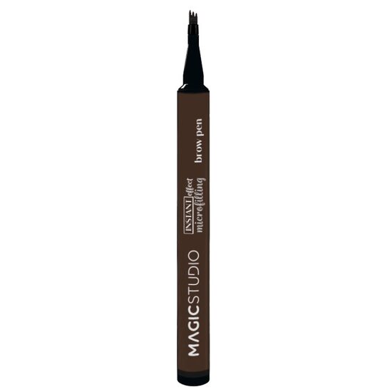 Creion pentru sprancene Microfilling Brow Pen – Maro închis, Magic Studio, 68021N, 1,35 g