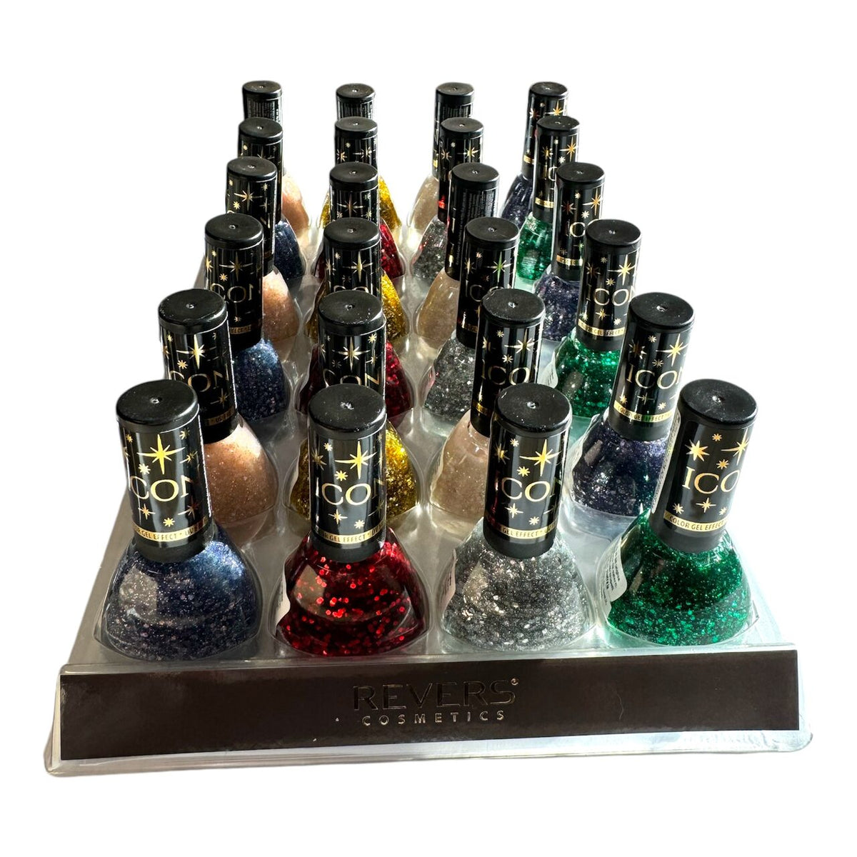 Set 24 bucati lac de unghii Icon Glitter, Revers