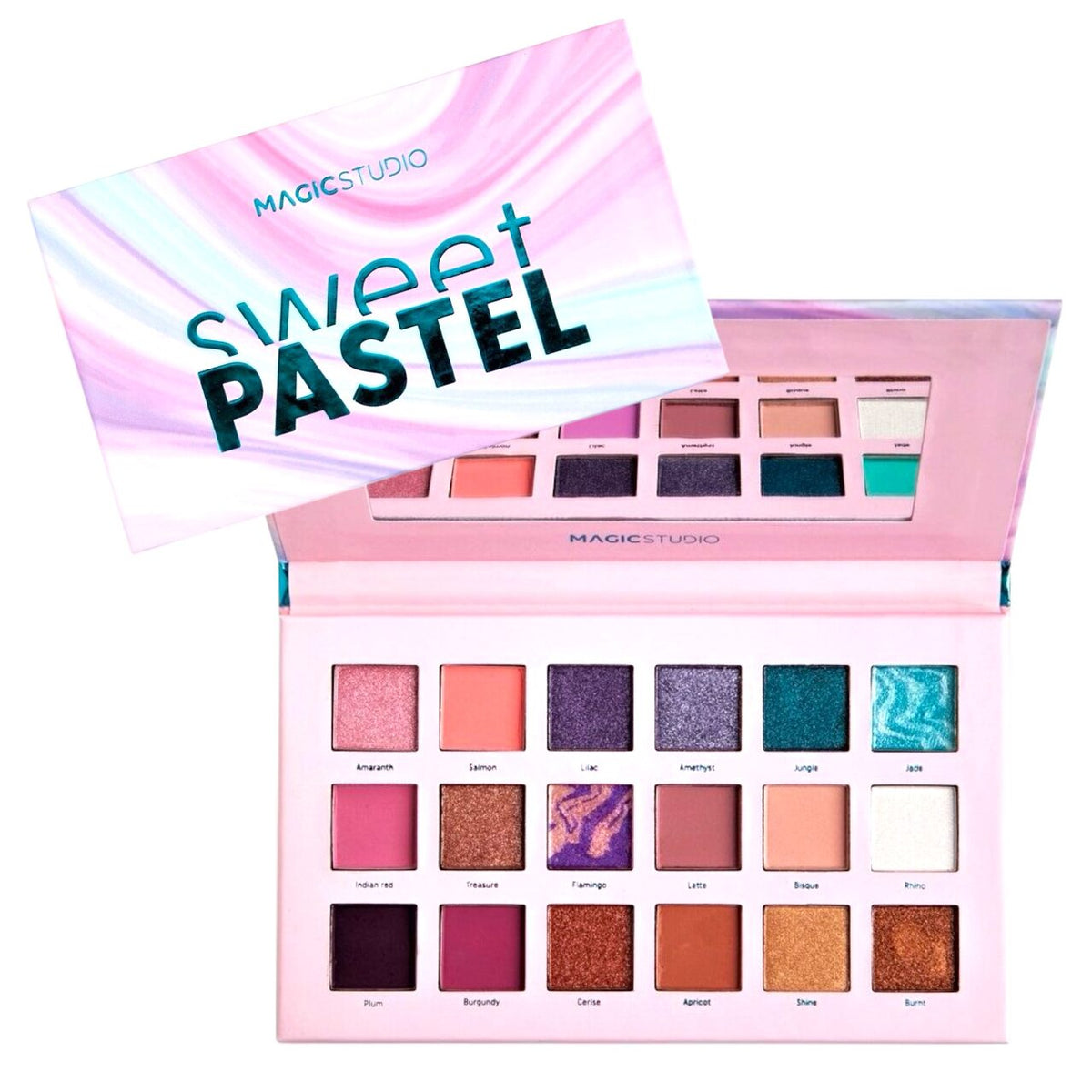 Paleta fard de pleoape Sweet Pastel, 18 Culori, Magic Studio