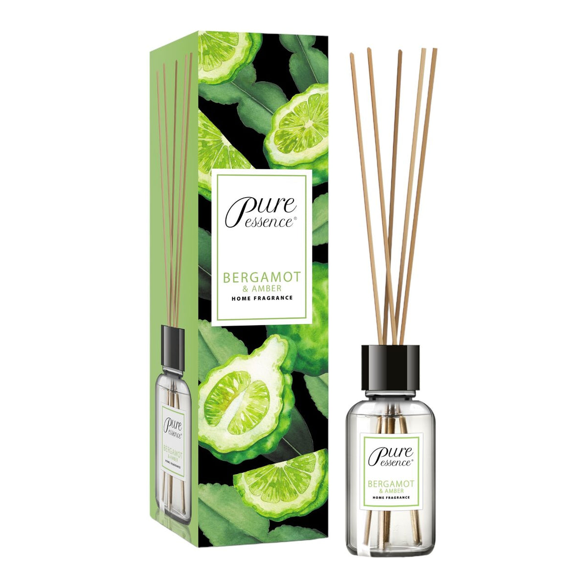 Difuzor cu betisoare parfumate Pure Essence, Ambra si bergamota, Revers, 25 ml