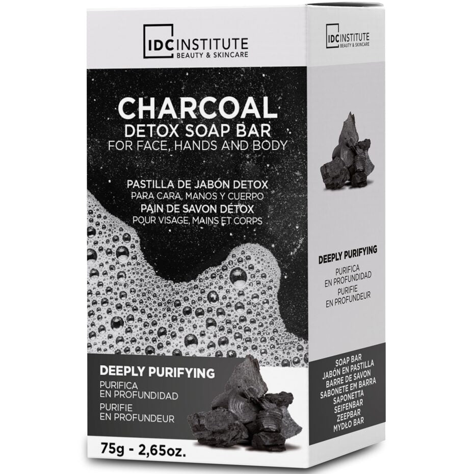 Sapun solid de detoxifiere cu carbon activ IDC institute 99612, 75 g