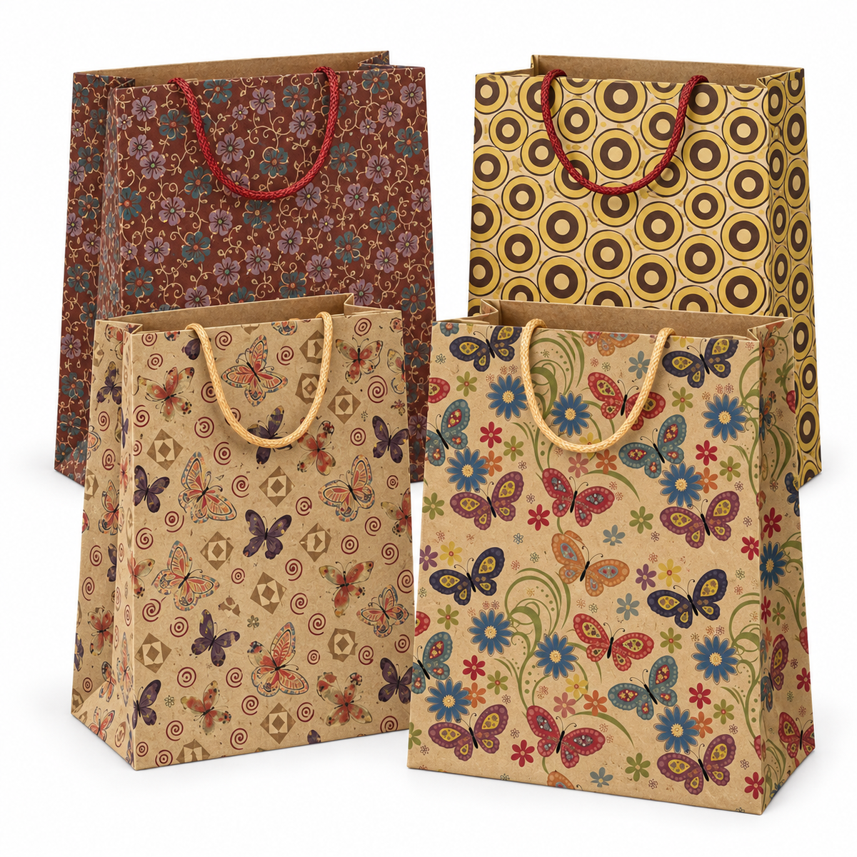 Pungi de cadou Kraft, XL, set de 12 buc