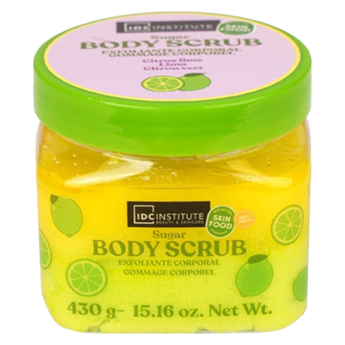Exfoliant de corp cu zahar si aroma de lime, IDC Institute, 99396, 430 g