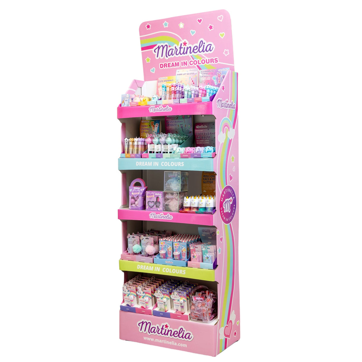 Stand de prezentare produse Martinelia din carton, 306013, incarcare 3000 lei