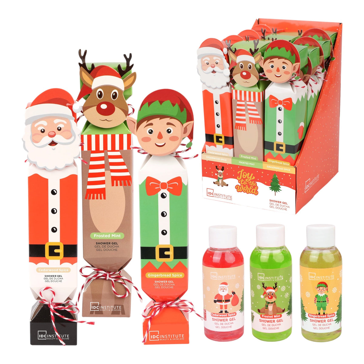 Set 12 gel de dus Christmas Jolly diverse sortimente, IDC Institute, 42375