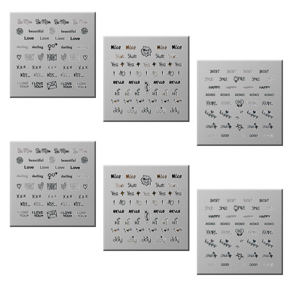 Stickere pentru unghii, set de 6 folii, Top Choice 42317
