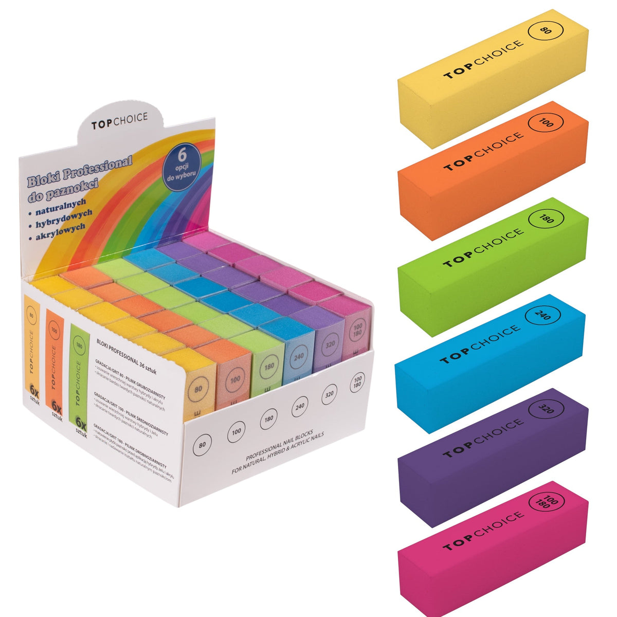 Set 36 bucati Buffer pentru unghii, Top Choice 43819