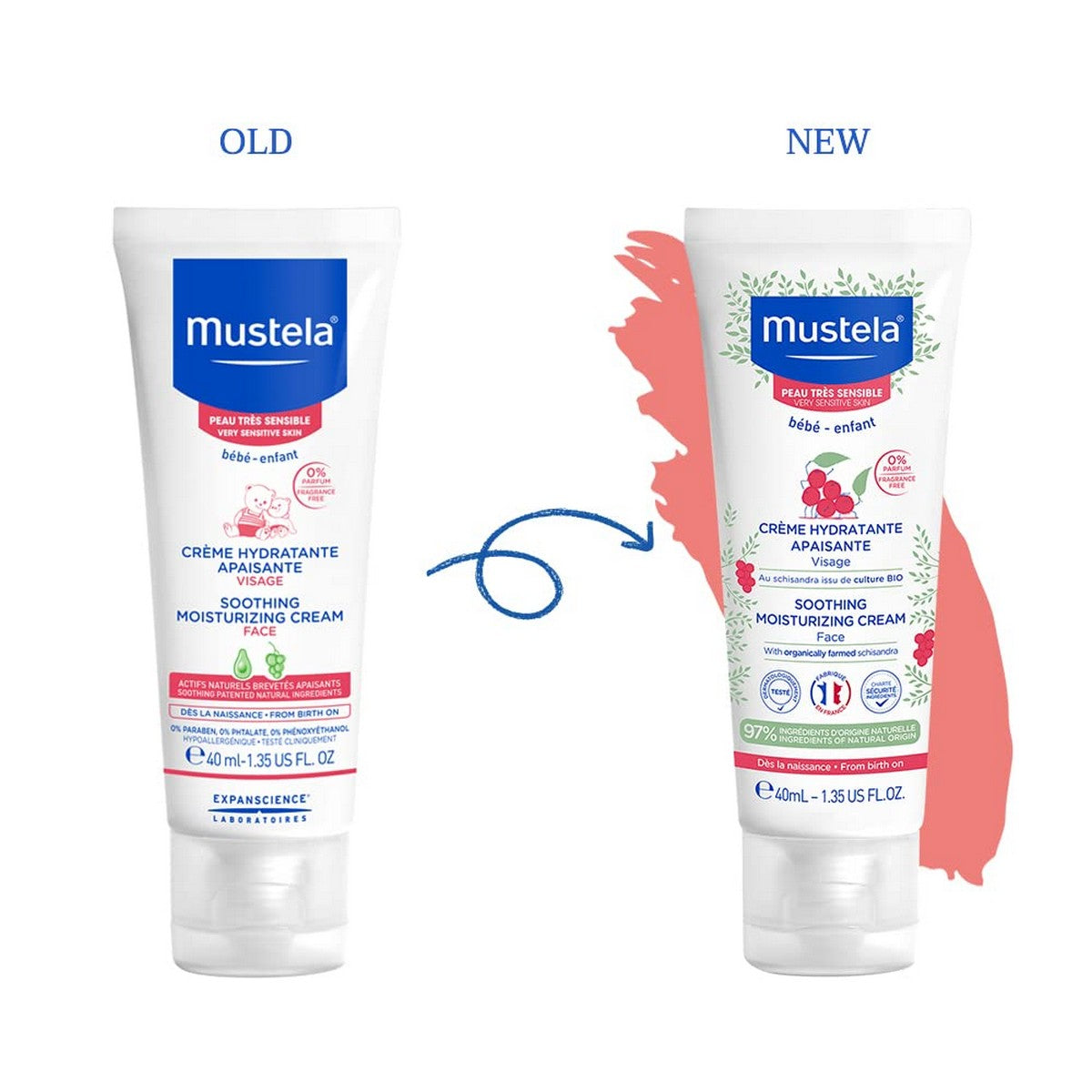 Mustela, Baby, Schisandra, Soothing, Cream, For Face, 40 ml