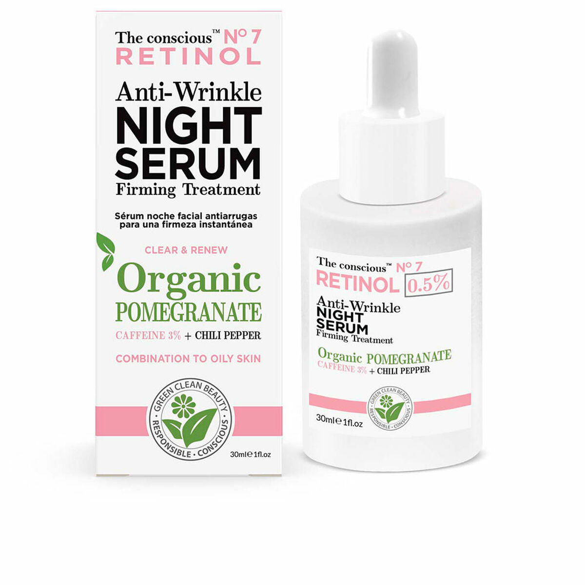 Biovene, The Conscious No.7, Retinol, Anti-Wrinkle & Firming, Night, Serum, For Face, 30 ml
