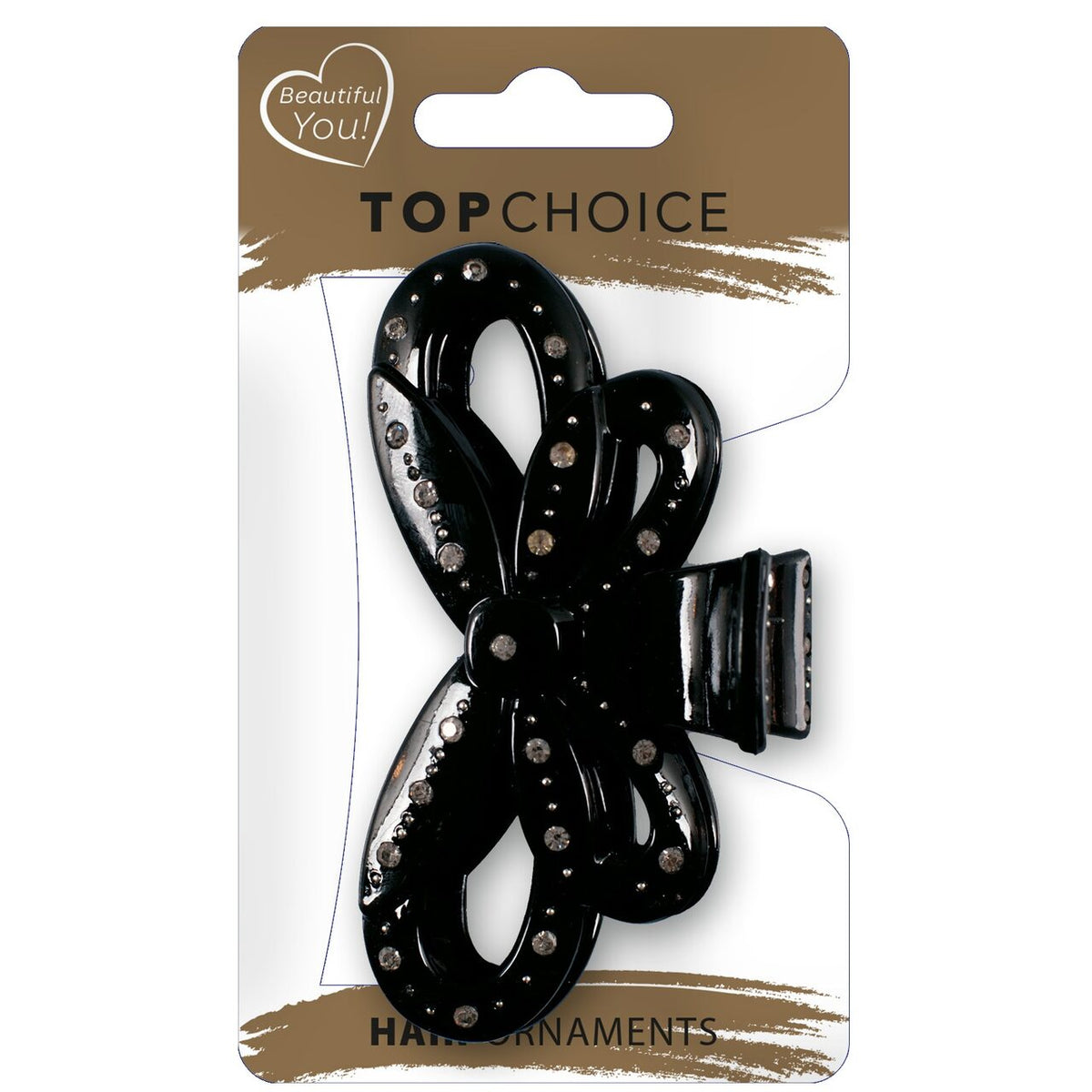 Clama de par Top Choice, 24597, negru, cu strassuri