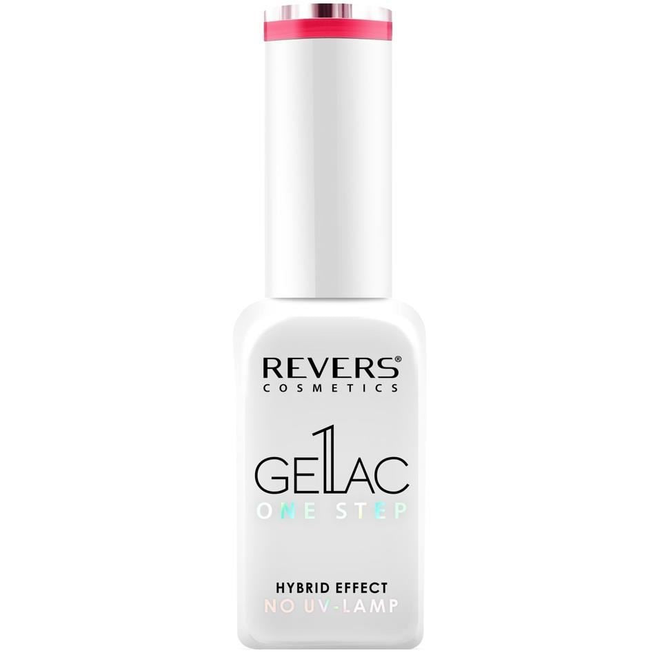 Lac de unghii Gellac 1 Step, Hybrid Effect, Non UV, Revers, 52 Rosu Neon, 10 ml