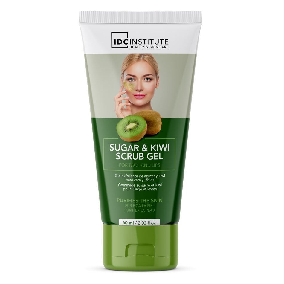 Scrub gel pe baza de zahar si kiwi pentru ten si buze IDC Institute 7702, 60 ml