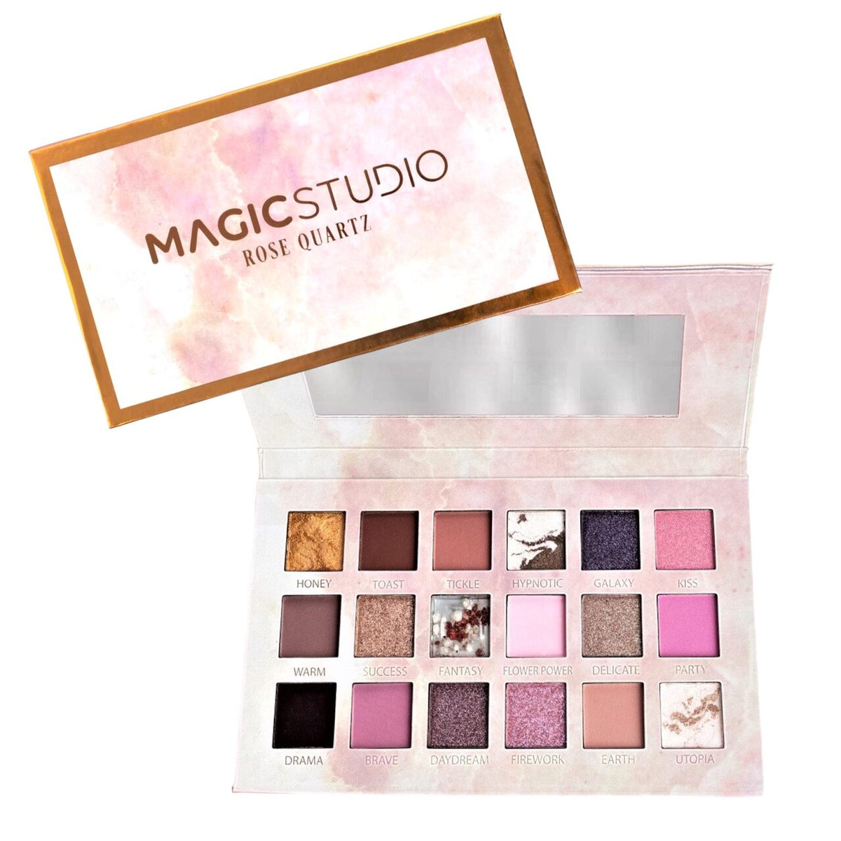 Paleta fard pleoape Rose Quartz, Magic Studio 24501, 18 culori