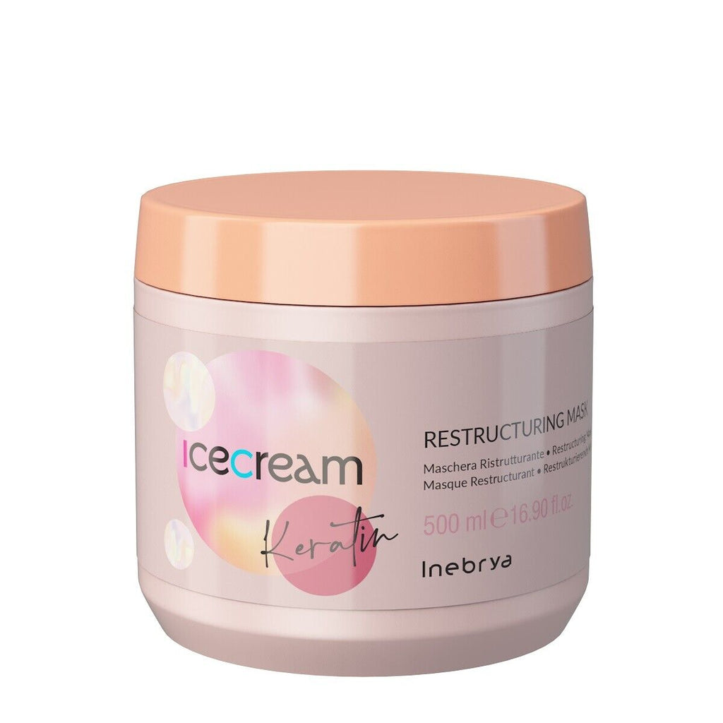 Inebrya, Ice Cream Keratin, Hair Treatment Cream Mask, Reparative, 500 ml