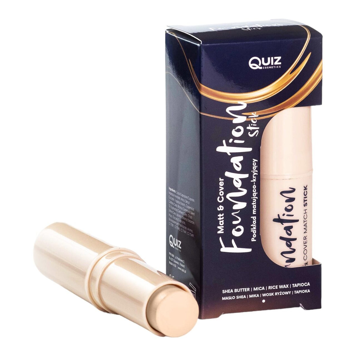 Fond de ten stick Matt & Cover Porcelain, Quiz Cosmetics nr 01, 7.5g