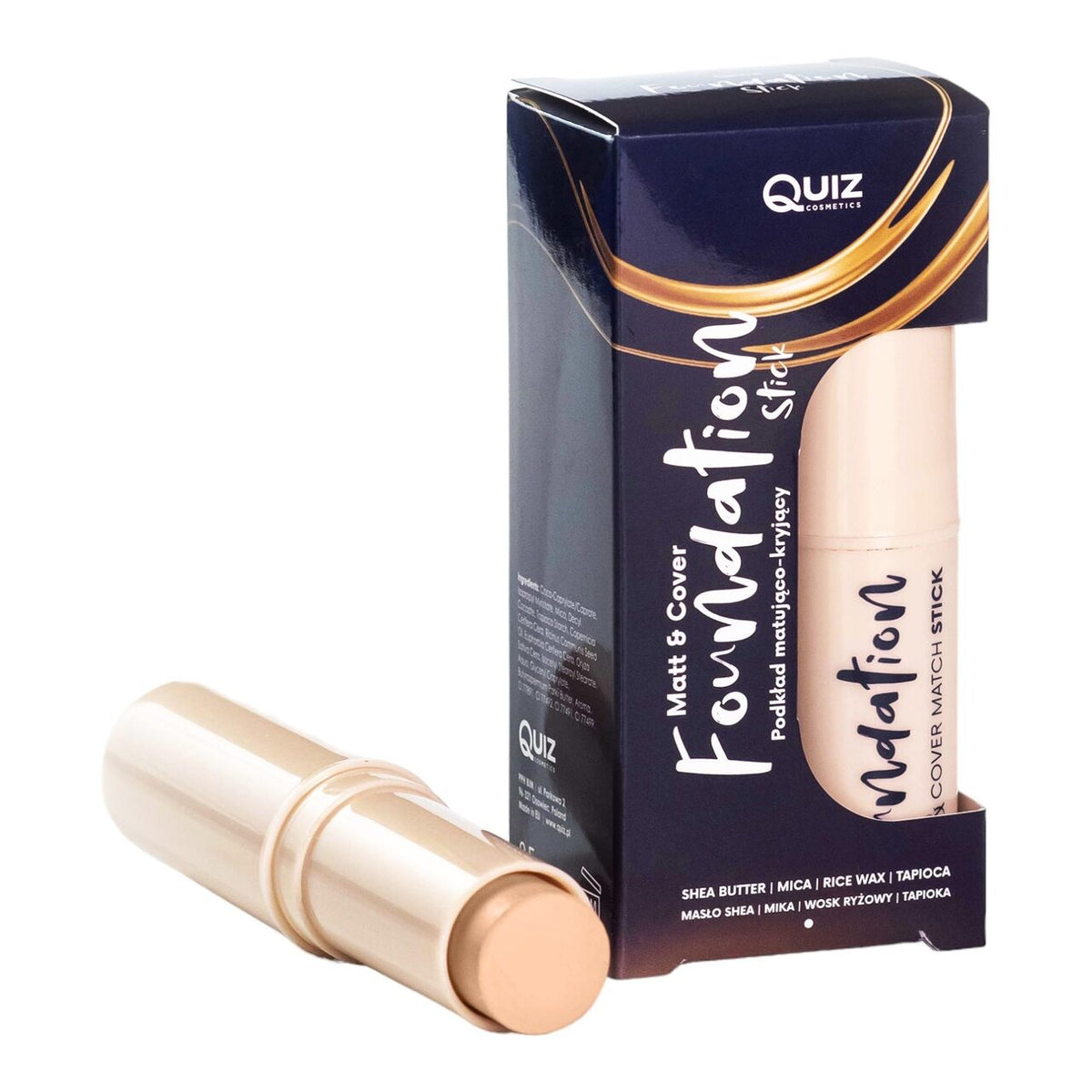 Fond de ten stick Matt & Cover Natural, Quiz Cosmetics nr 02, 7.5g