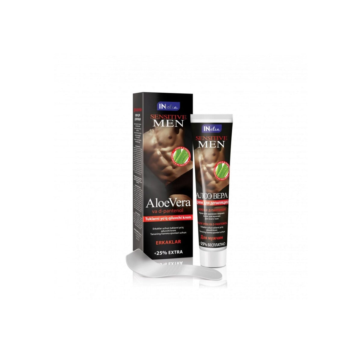 Crema depilatoare, Inelia, Aloe Vera, pentru barbati, 125ml