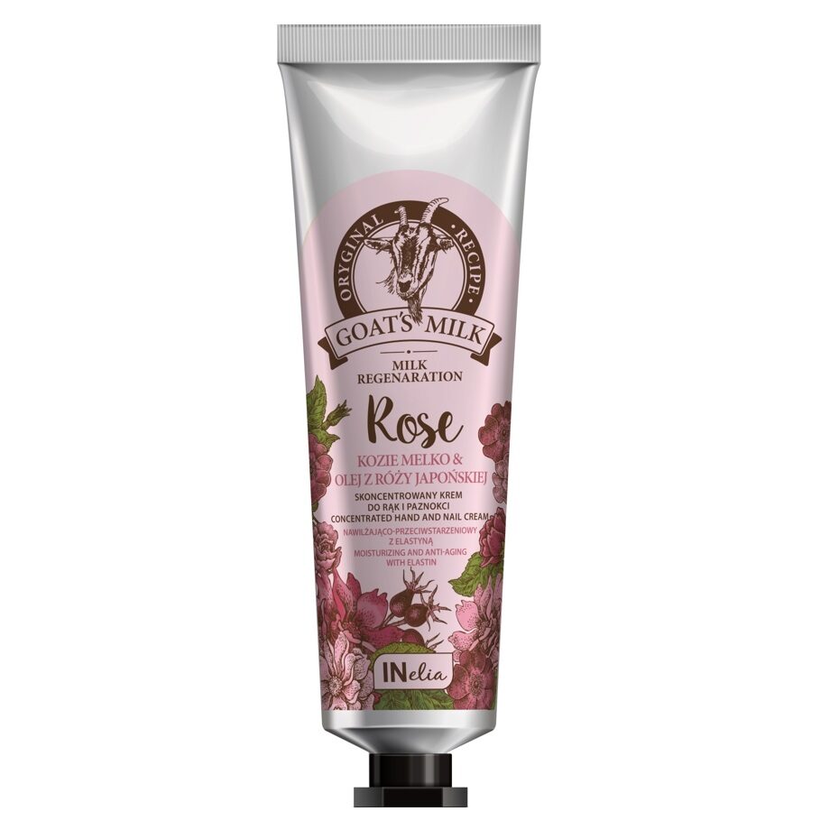 Crema pentru maini si unghii concentrata, cu lapte de capra si ulei de trandafir japonez INelia Revers 100 ml