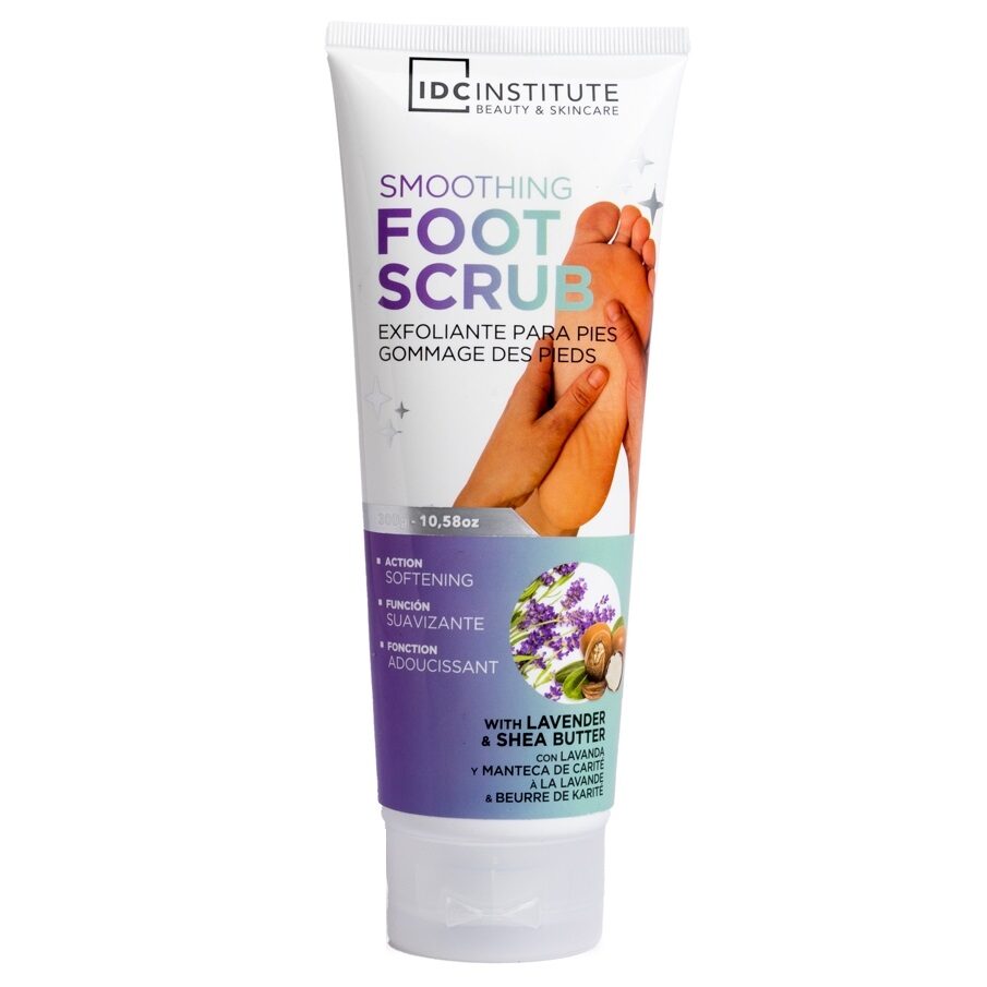 Crema exfolianta pentru picioare cu extract de lavanda si unt de shea IDC Institute 90194, 300 ml