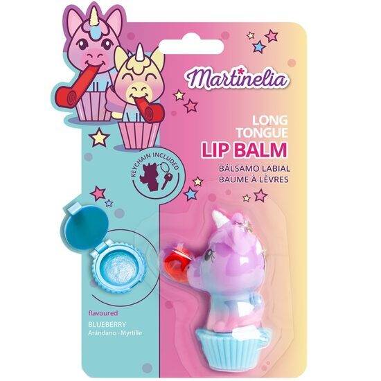 Balsam de buze cu aroma de afine Unicorn Tongue, pentru copii, Martinelia, 79001BLC