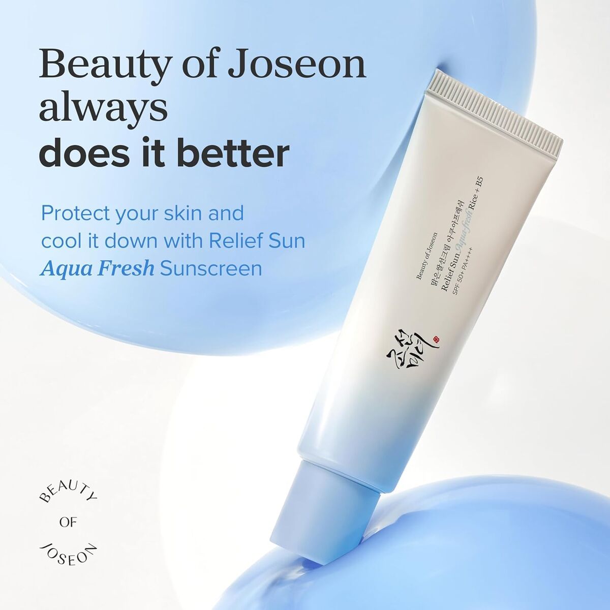 Beauty Of Joseon, Relief Sun Aqua-Fresh, Rice & B5, Sun Protection, Cream, For Face, SPF 50+, 50 ml