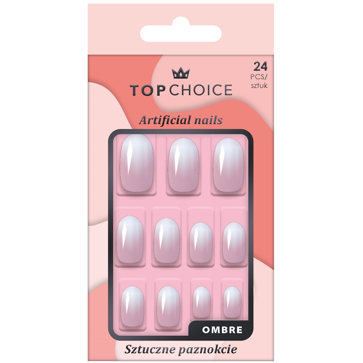 Set 24 unghii artificiale Top Choice, 78439, Ombre