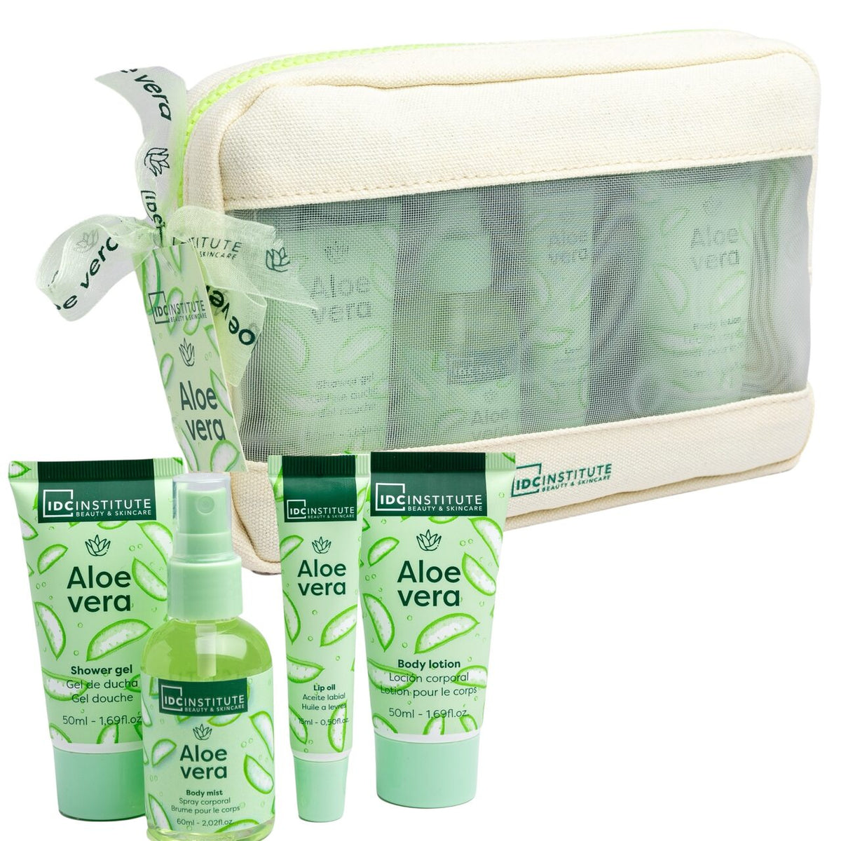 Set cu produse de baie Aloe Vera Travel Essential, IDC Institute, 44157