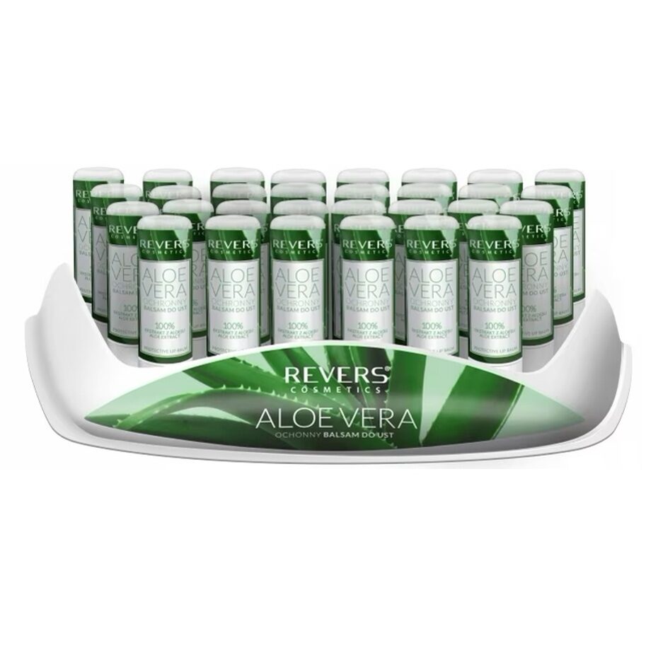Set 30 bucati de balsam de buze Protective 100% Aloe Vera Extract, Revers, 4g