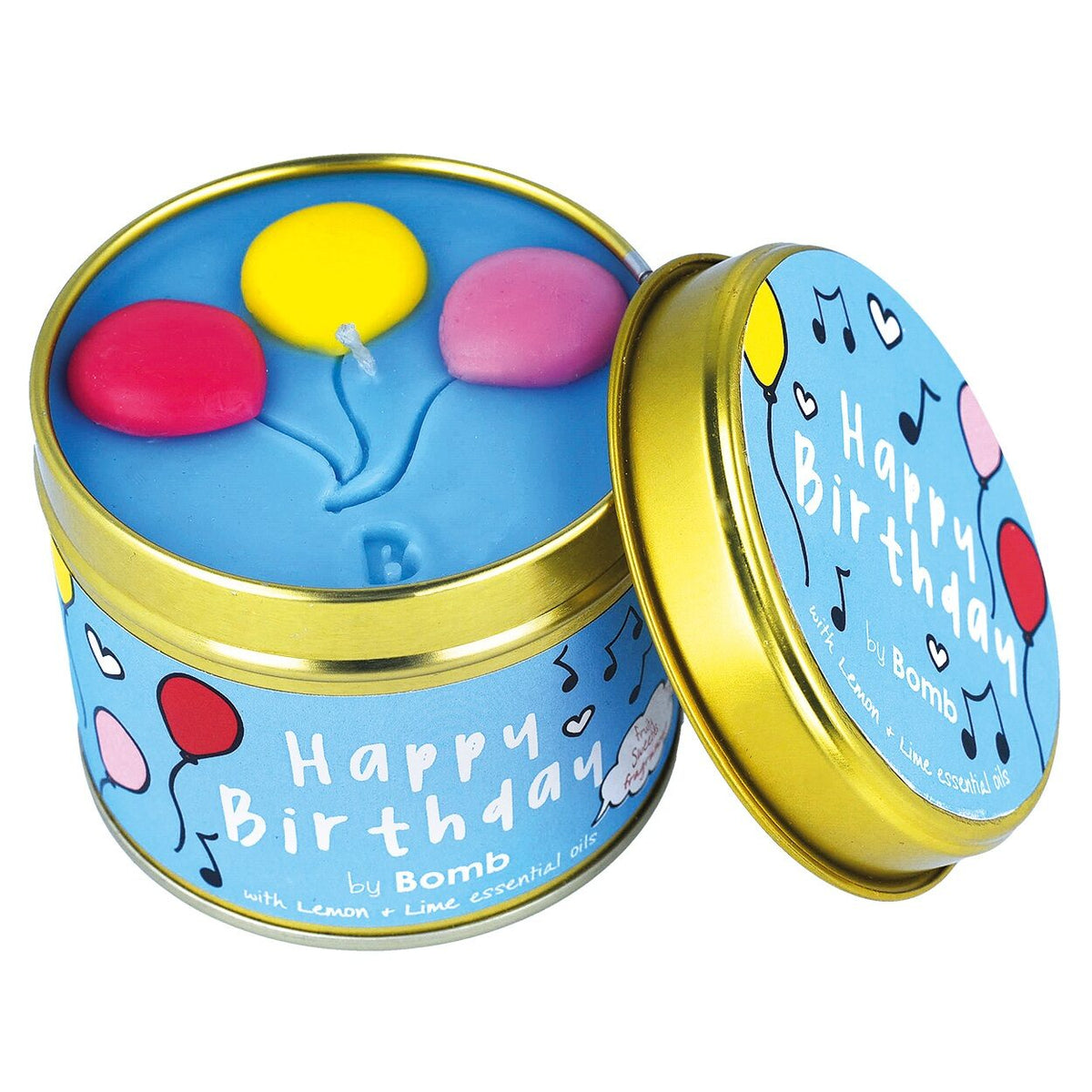 Lumanare parfumata 180g Happy Birthday (Cutie metalica), Bomb Cosmetics