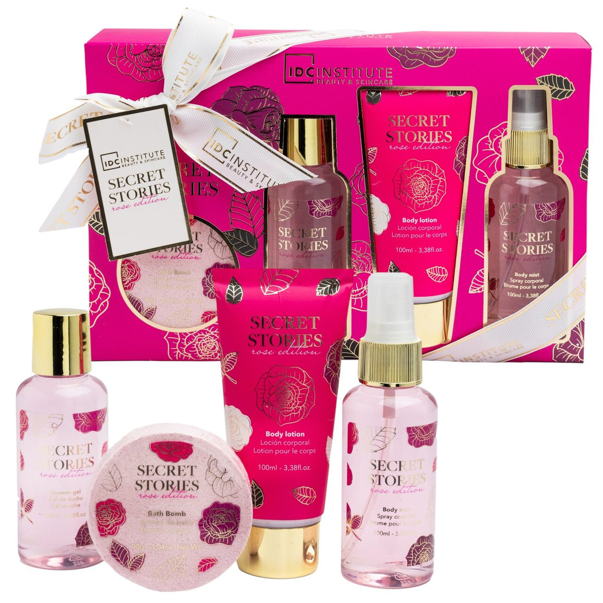 Set produse de ingrijire corporala Secret Stories, Rose Edition, 42293 IDC Institute