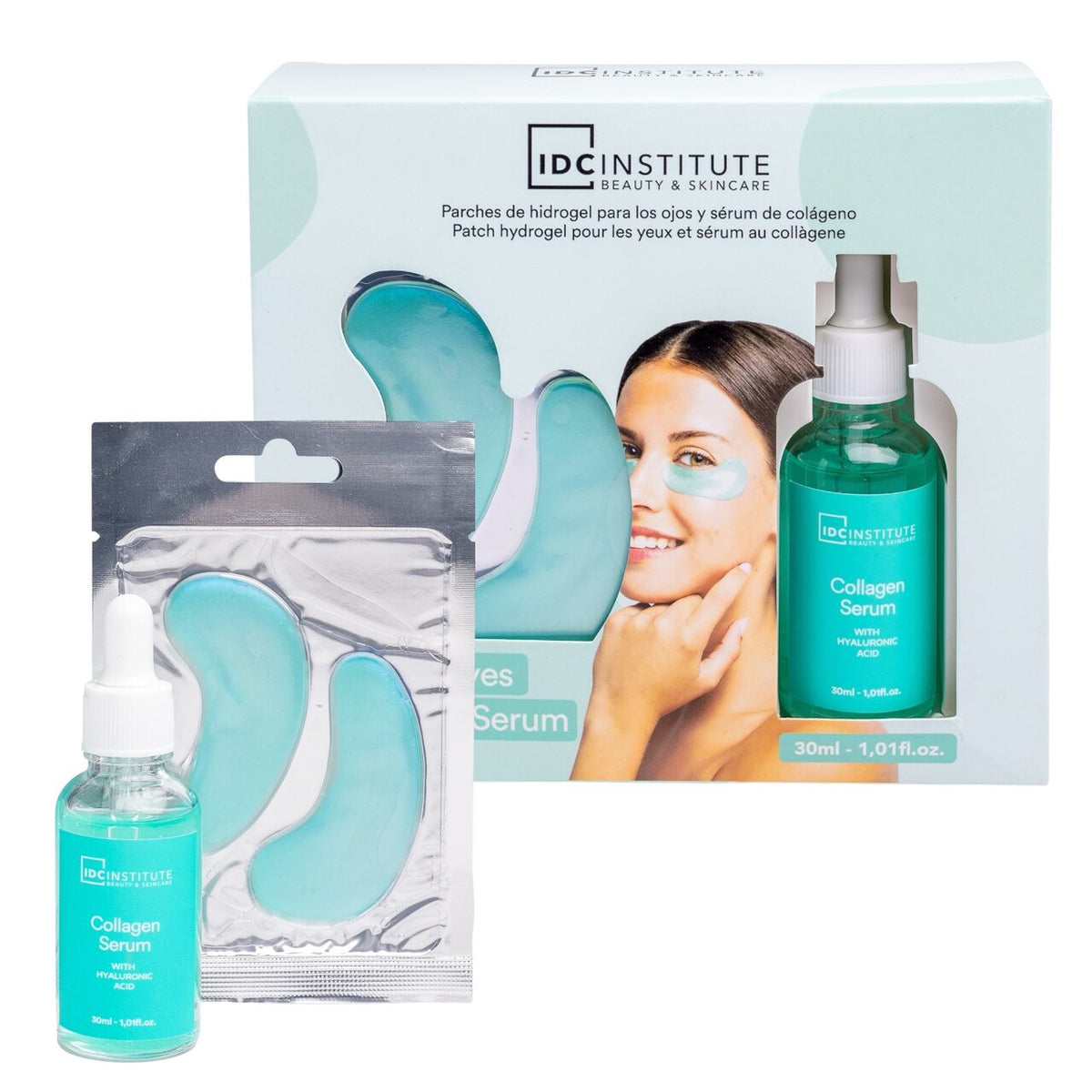 Set îngrijire Collagen Serum & Hydrogel Eye Patches, IDC Institute, 2 piese,99101