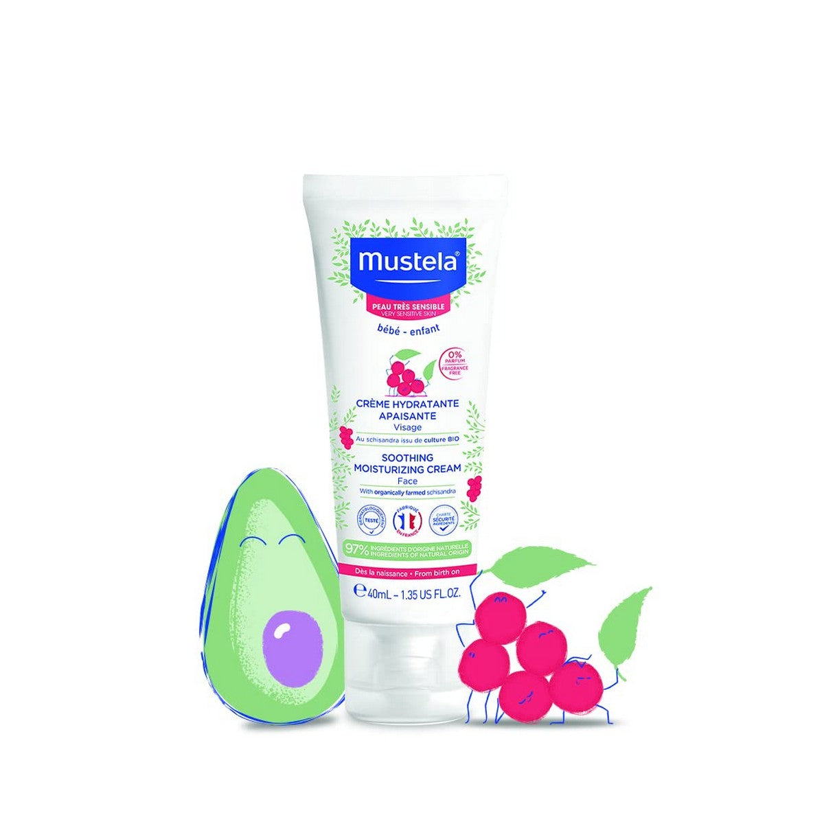 Mustela, Baby, Schisandra, Soothing, Cream, For Face, 40 ml