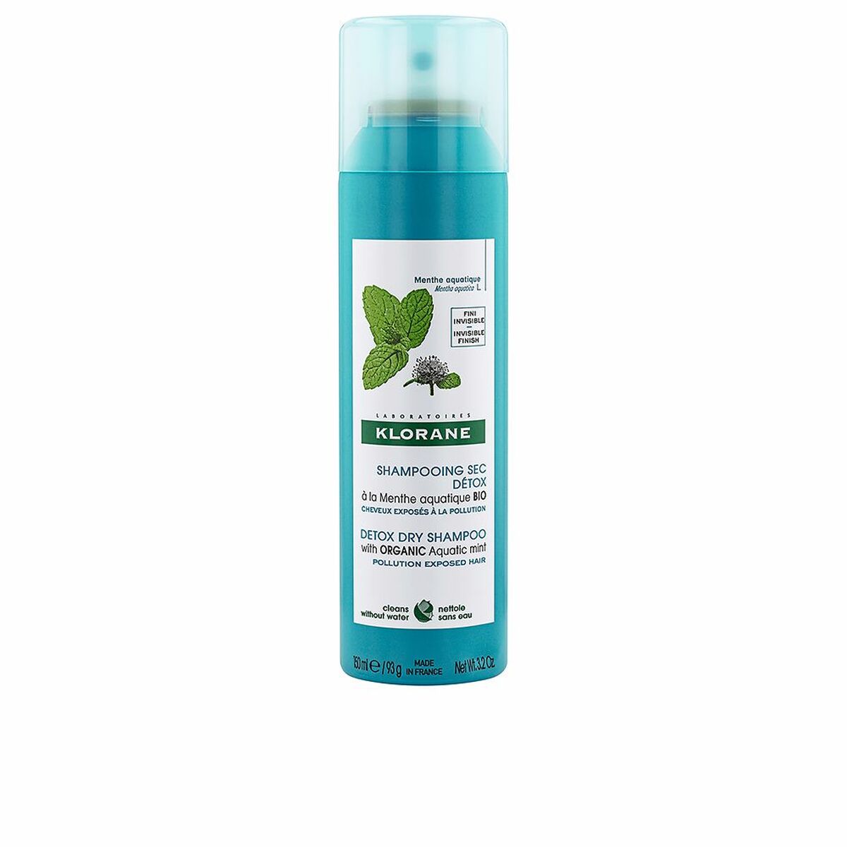 Klorane, Detox, Mint, Hair Dry Shampoo, Clarifies, 150 ml